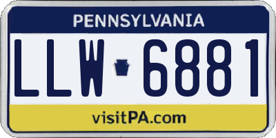 PA license plate LLW6881