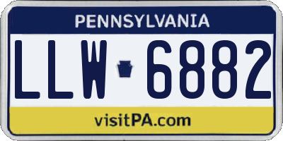 PA license plate LLW6882