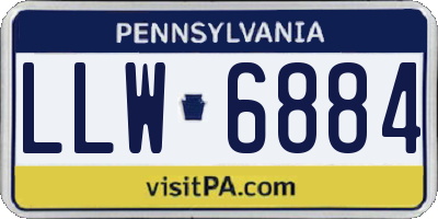PA license plate LLW6884