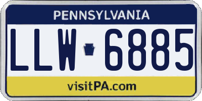 PA license plate LLW6885