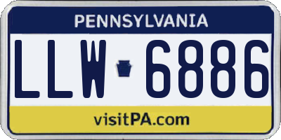 PA license plate LLW6886