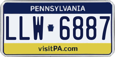 PA license plate LLW6887