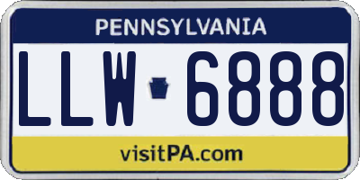 PA license plate LLW6888