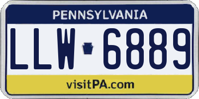 PA license plate LLW6889