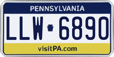 PA license plate LLW6890