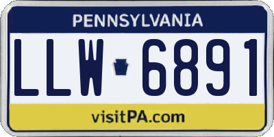 PA license plate LLW6891
