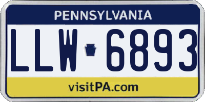PA license plate LLW6893