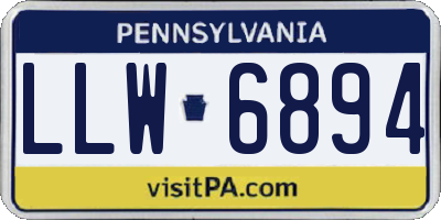 PA license plate LLW6894