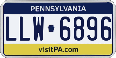 PA license plate LLW6896