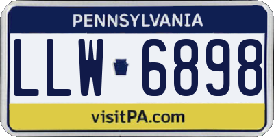 PA license plate LLW6898