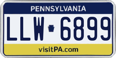 PA license plate LLW6899