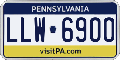 PA license plate LLW6900