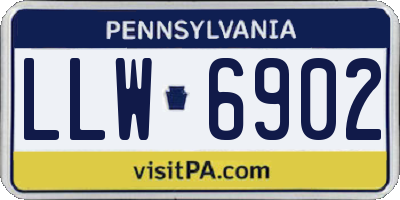 PA license plate LLW6902