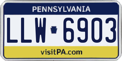 PA license plate LLW6903