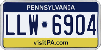 PA license plate LLW6904