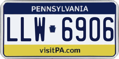 PA license plate LLW6906