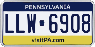 PA license plate LLW6908