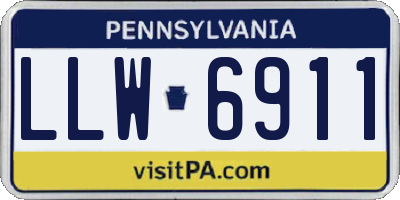 PA license plate LLW6911