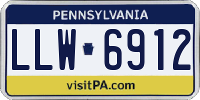 PA license plate LLW6912