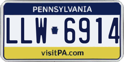 PA license plate LLW6914