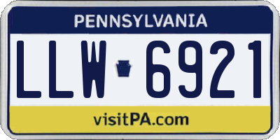 PA license plate LLW6921