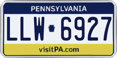 PA license plate LLW6927