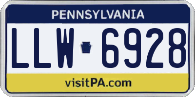 PA license plate LLW6928
