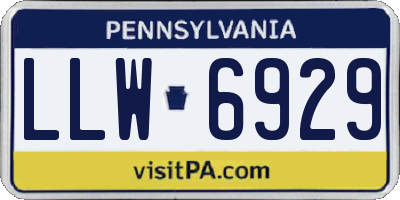 PA license plate LLW6929