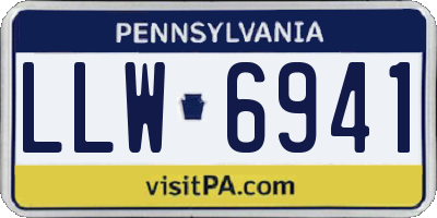 PA license plate LLW6941