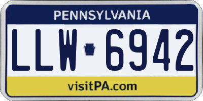PA license plate LLW6942