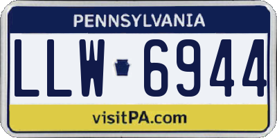 PA license plate LLW6944