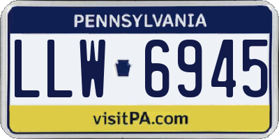 PA license plate LLW6945