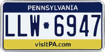 PA license plate LLW6947