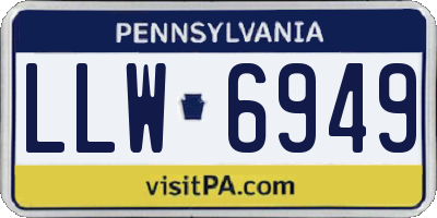 PA license plate LLW6949