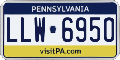 PA license plate LLW6950