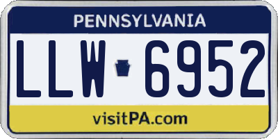 PA license plate LLW6952