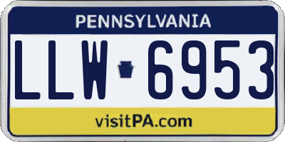 PA license plate LLW6953