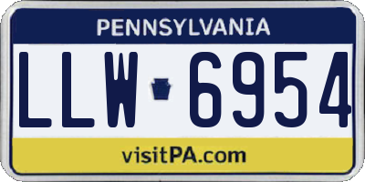 PA license plate LLW6954