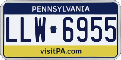 PA license plate LLW6955
