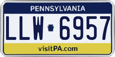 PA license plate LLW6957