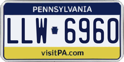 PA license plate LLW6960