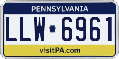 PA license plate LLW6961