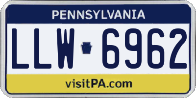 PA license plate LLW6962