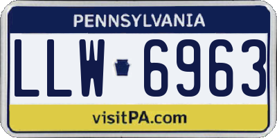 PA license plate LLW6963