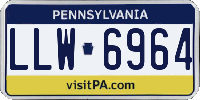 PA license plate LLW6964