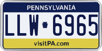 PA license plate LLW6965