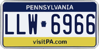 PA license plate LLW6966