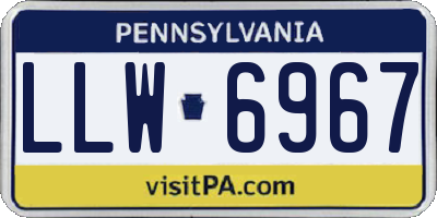 PA license plate LLW6967