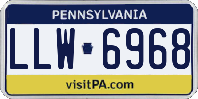 PA license plate LLW6968