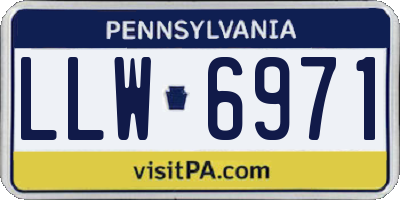 PA license plate LLW6971